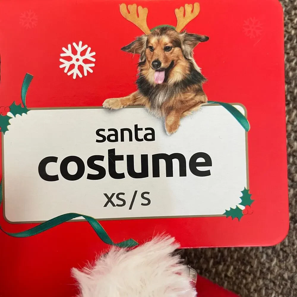 Pet Shoppe Santa outfit puppy dog XS small hooded fits 12-19 Lbs new Christmas